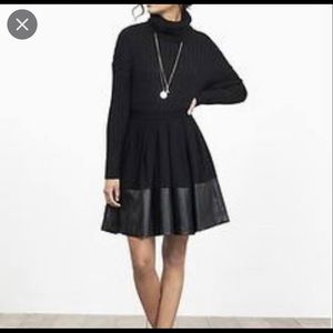 Banana Republic full skirt with faux leather hem